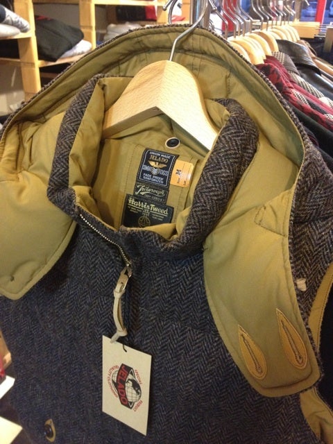 JELADO×COLIMBO Wネーム ハリスツイード ダウンベスト