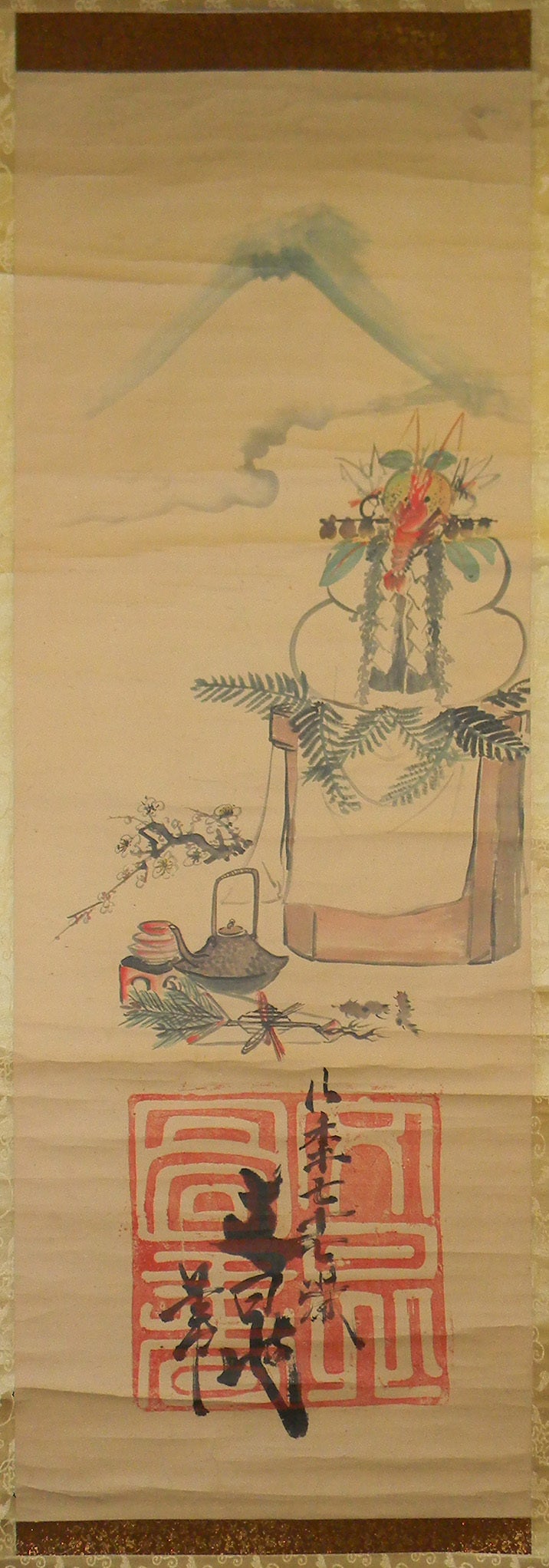 真作】谷文晁/竹之図/横物/墨竹図/掛軸/名家伝来/AA-