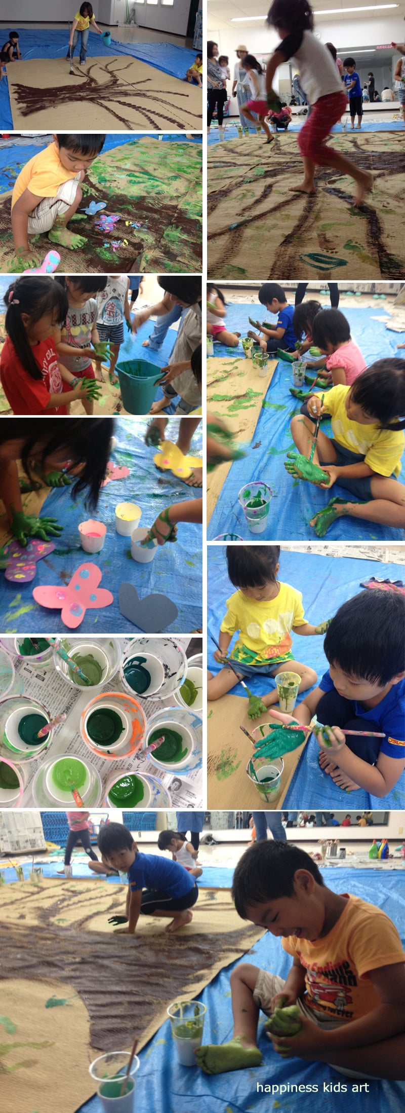 夏休みはダイナミックに絵具遊び。出張アートご予約受付中