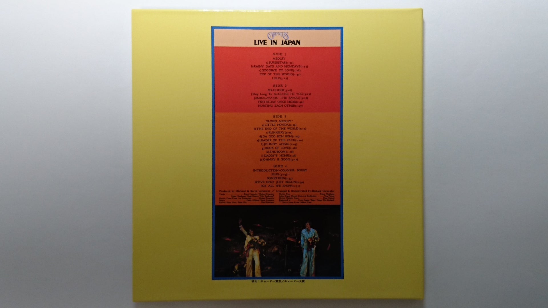 カーペンターズ / ライヴ・イン・ジャパン（紙ジャケット） | 今日も