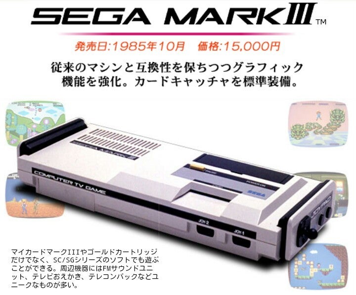 セガ・マークIII SEGAMkIII 1985年10月20日発売でした。 もう、36
