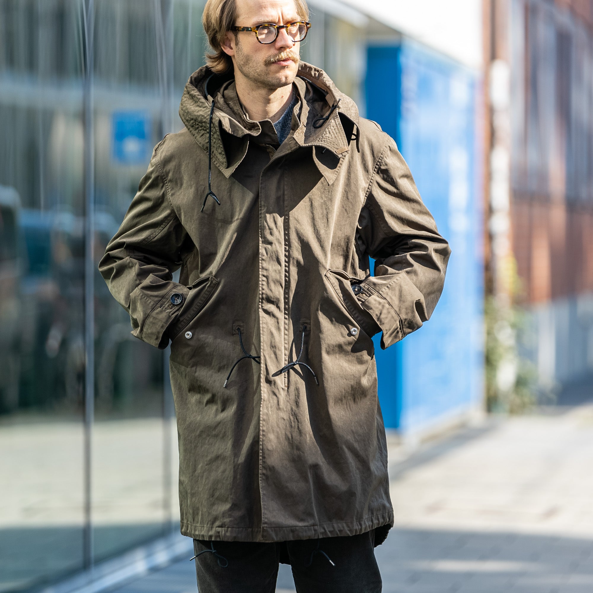 Ten C 13oz OJJ Parka Dark Olive | Water-Repellent Winter Jacket