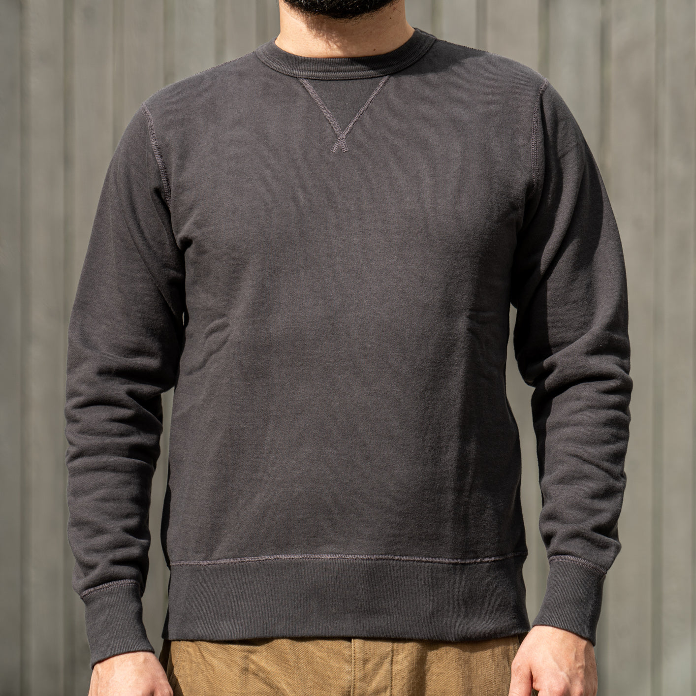 Buzz Rickson's 13oz Set-In Crew Sweatshirt - Faded Black