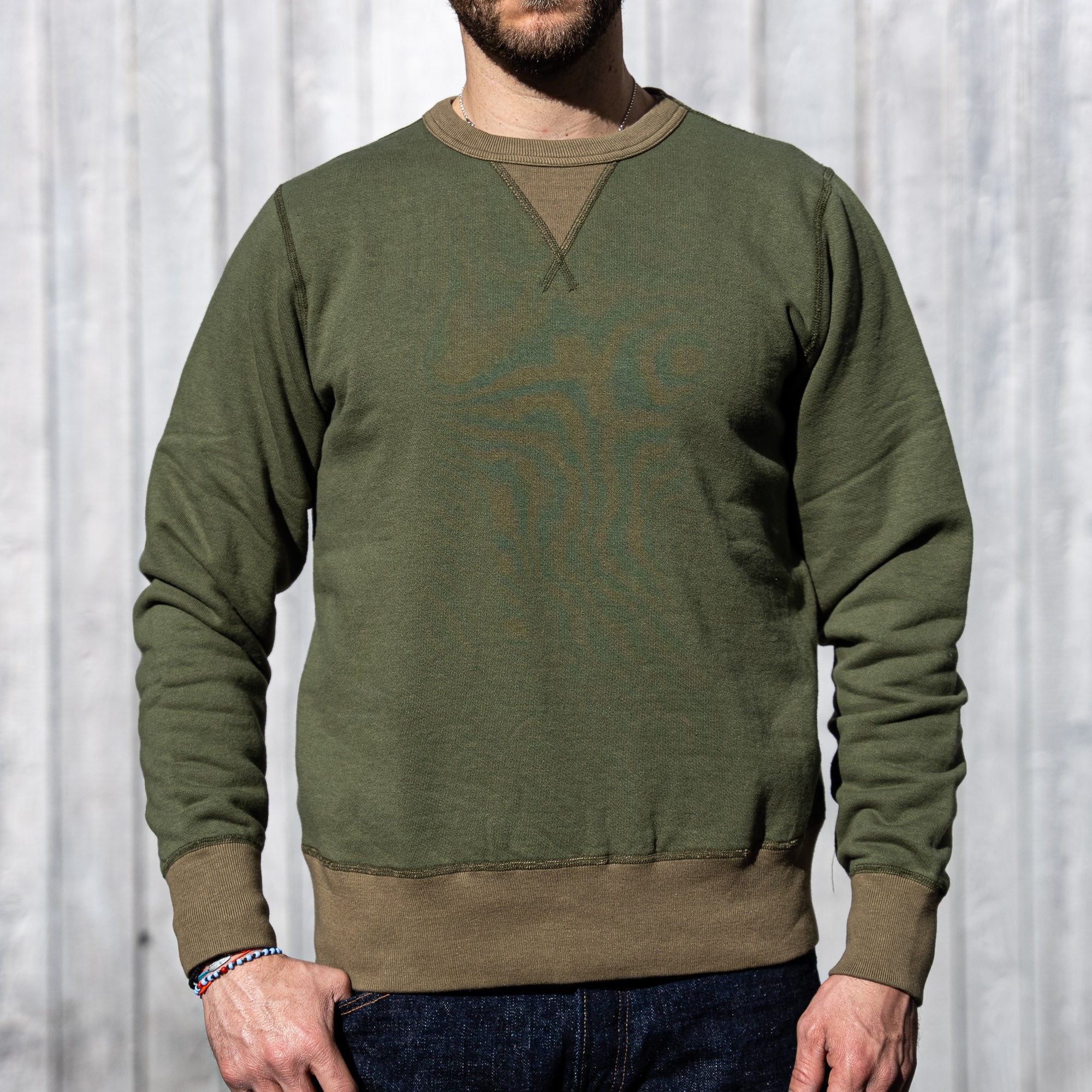 Buzz Rickson's 13oz Set-In Crew Sweatshirt Olive