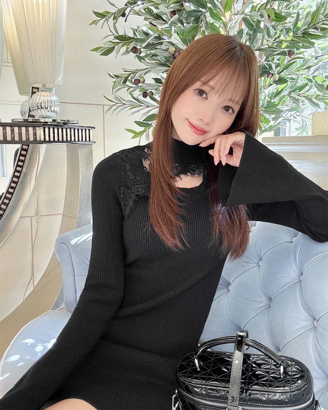 レースニットワンピース ブラック | ファッション通販＆メディア