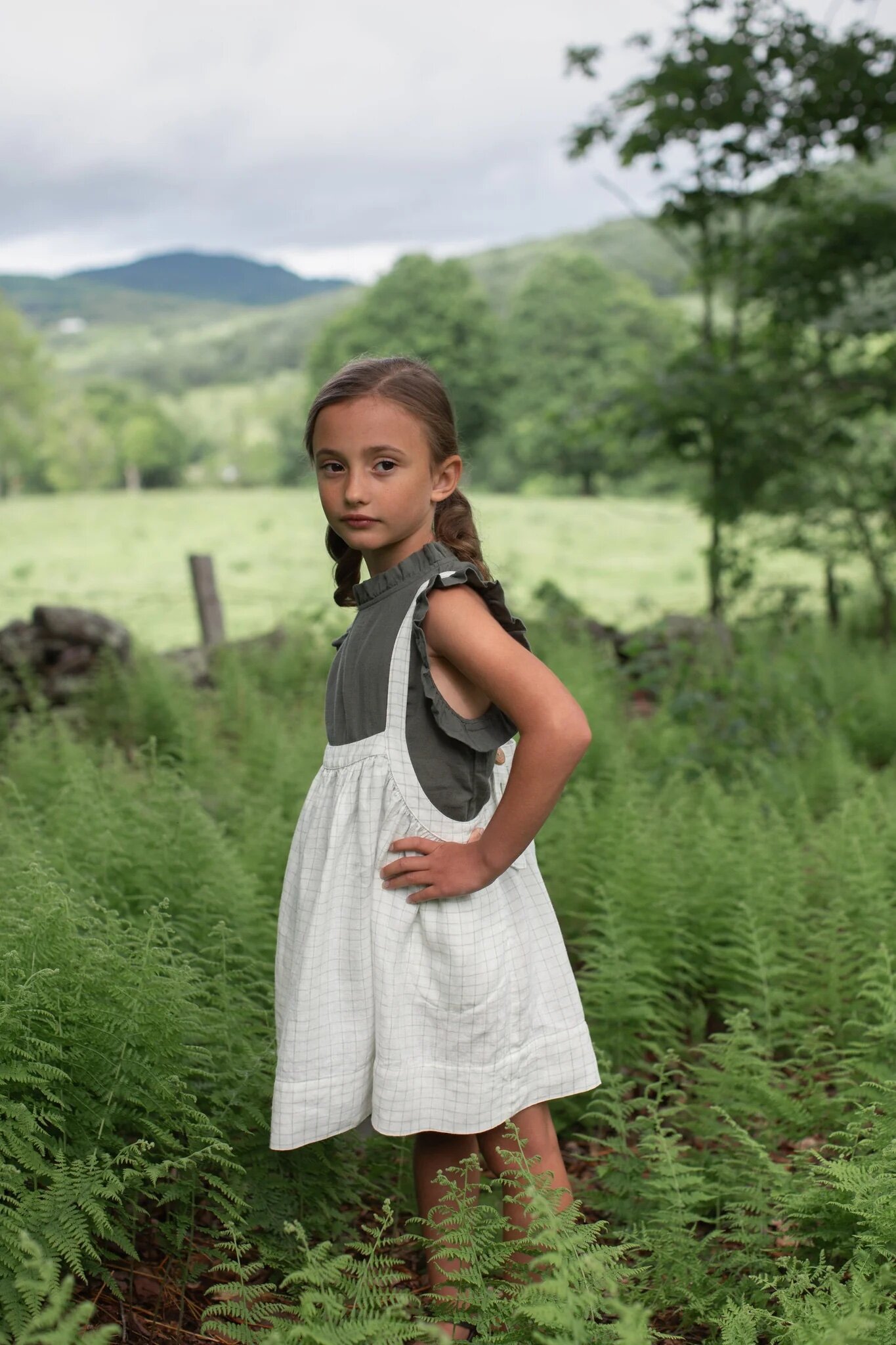 Soor Ploom Eloise Pinafore, Graph Paper — AVION Clothier