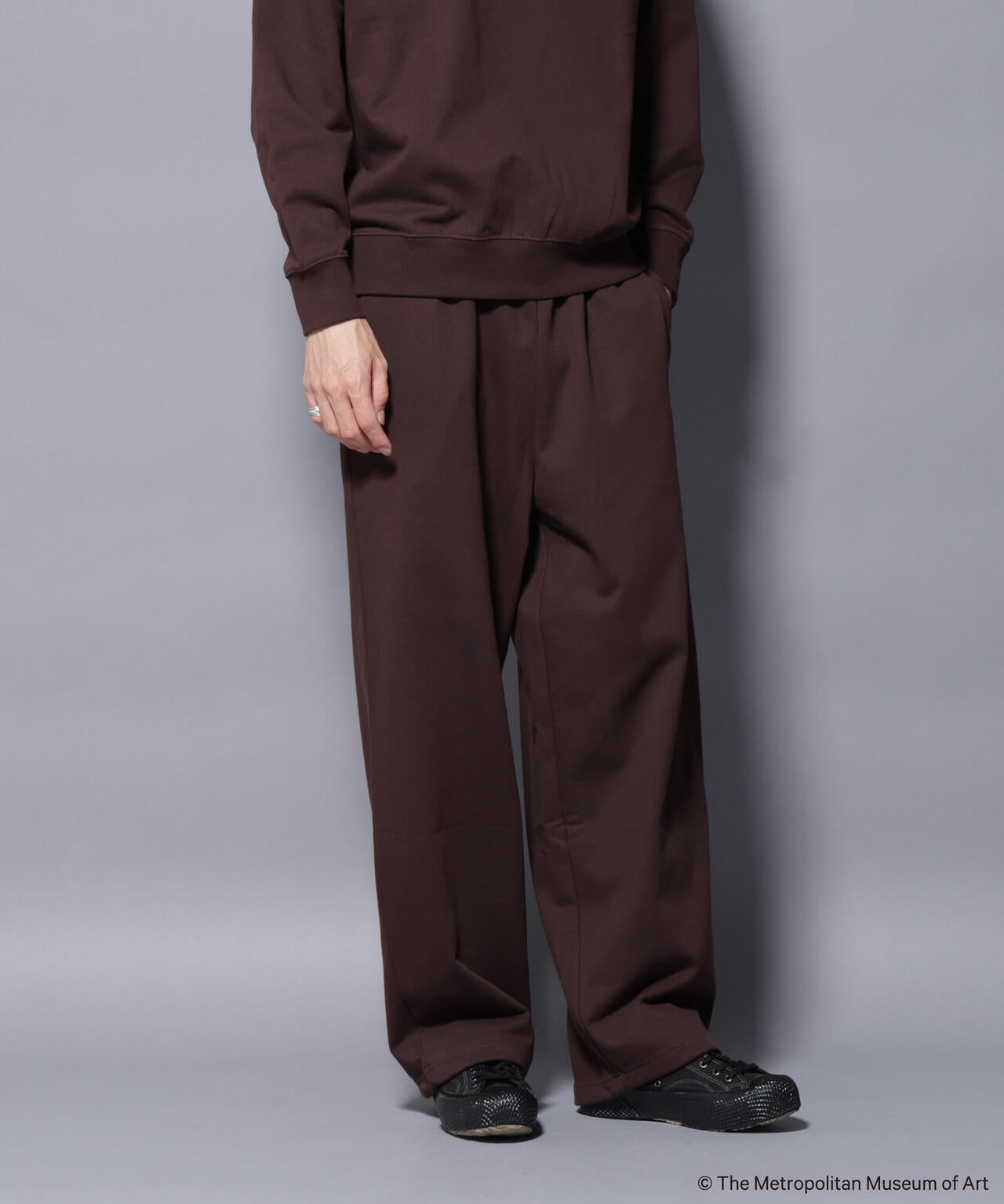 The Met」ロゴ刺繍 2WAYワイドスウェットパンツ（セットアップ可）