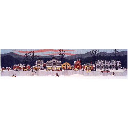 Norman Rockwell Main Street Stockbridge at Christmas Counted Cross