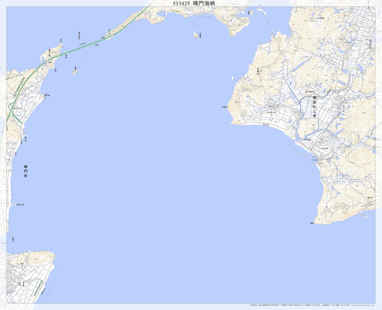 513425 鳴門海峡 （なるとかいきょう Narutokaikyo）, 地形図 Map by