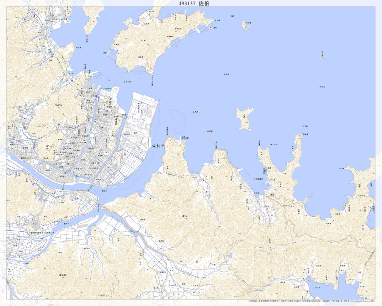 493137 佐伯 （さいき Saiki）, 地形図 Map by Pacific Spatial