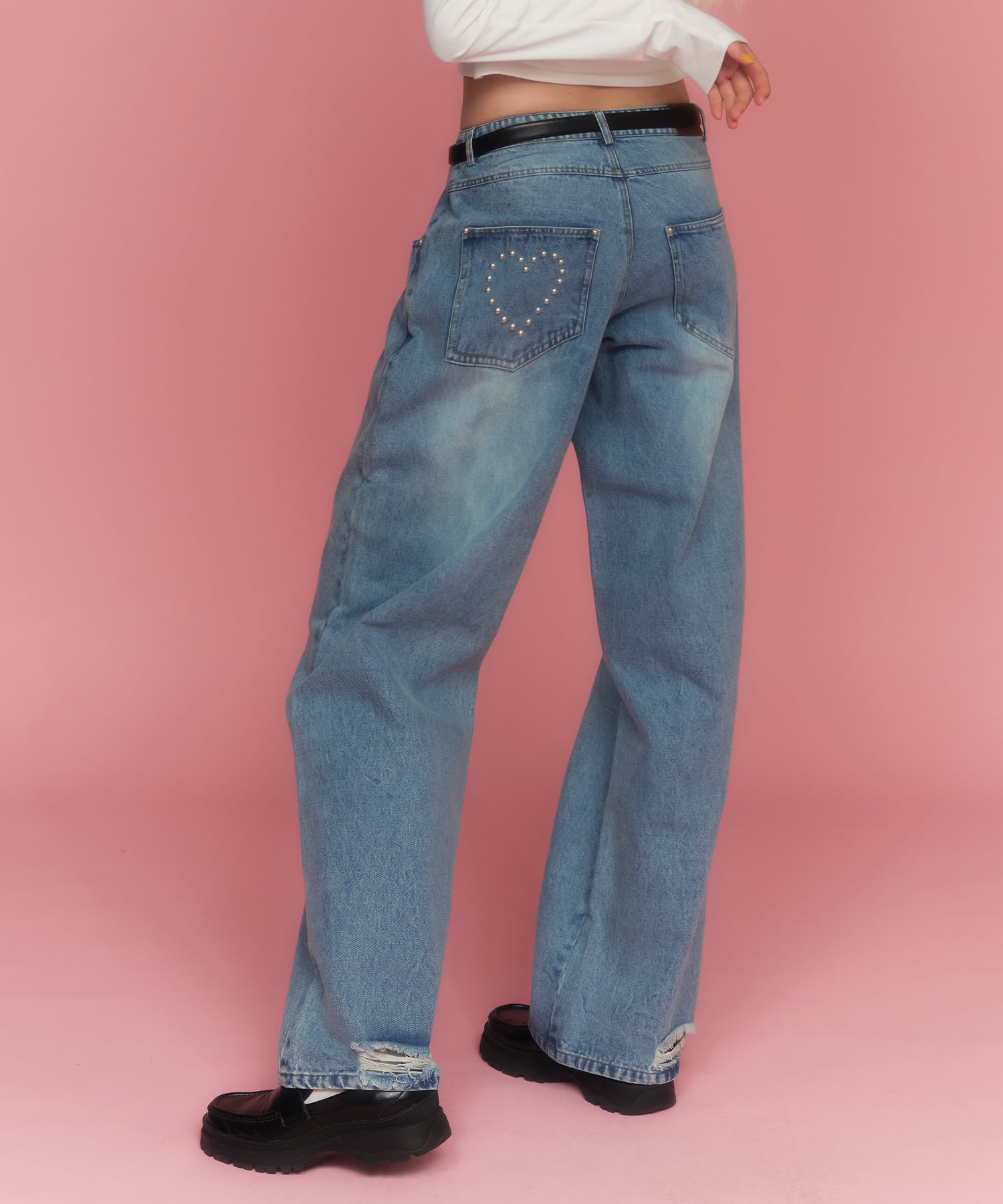 ストレートJ/Wスタッズデニムパンツ｜ACLENT（アクレント）