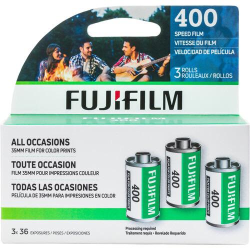 FUJIFILM 400 Color Negative Film (3-Pack, 35mm Roll Film, 36