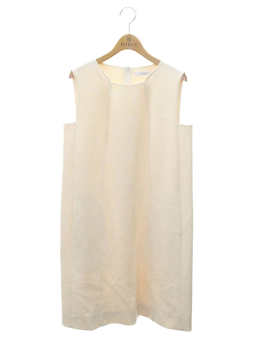 フォクシーブティック 37794 ワンピース 40 ベージュ ウール シルク