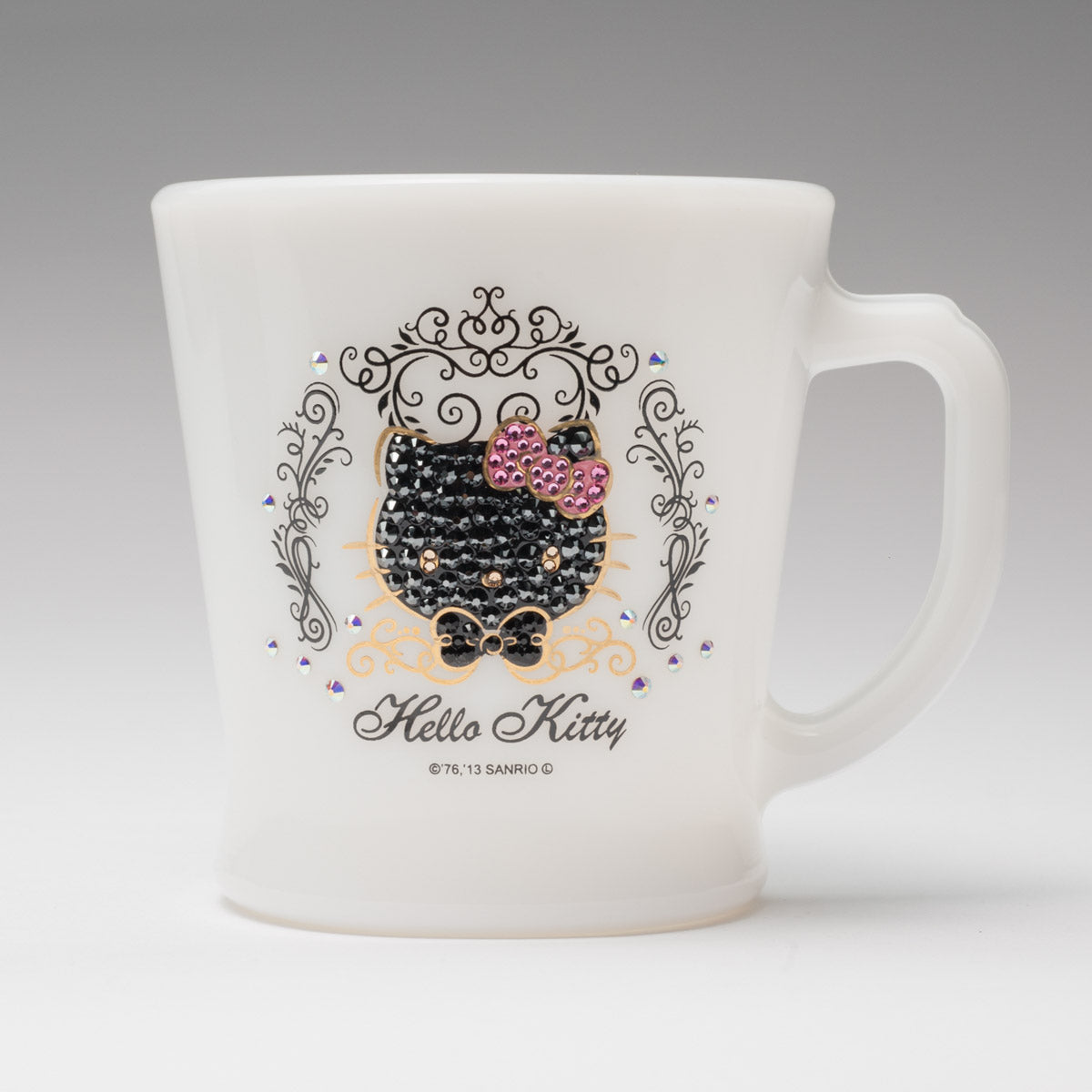 Fire-King Dハンドルマグ [ハローキティ SWAROVSKIデコレーション