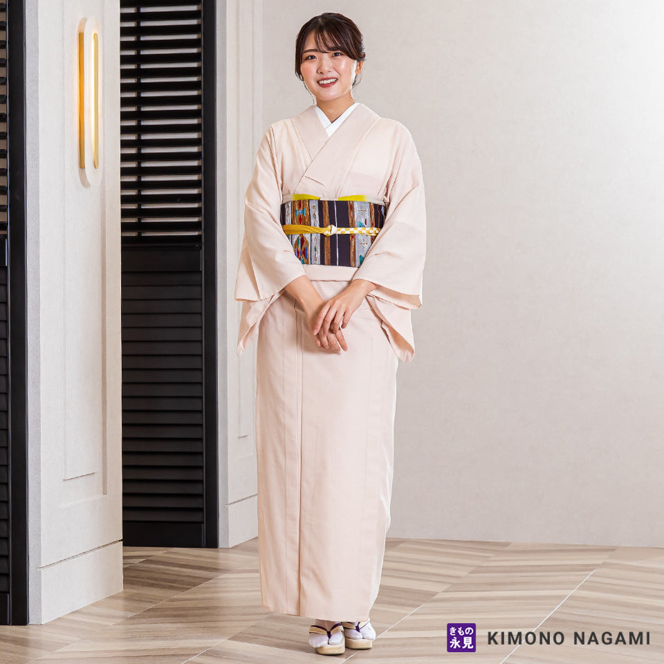 久留米絣│お仕立て上がり 洗える木綿きもの │フリーサイズ 生成り色