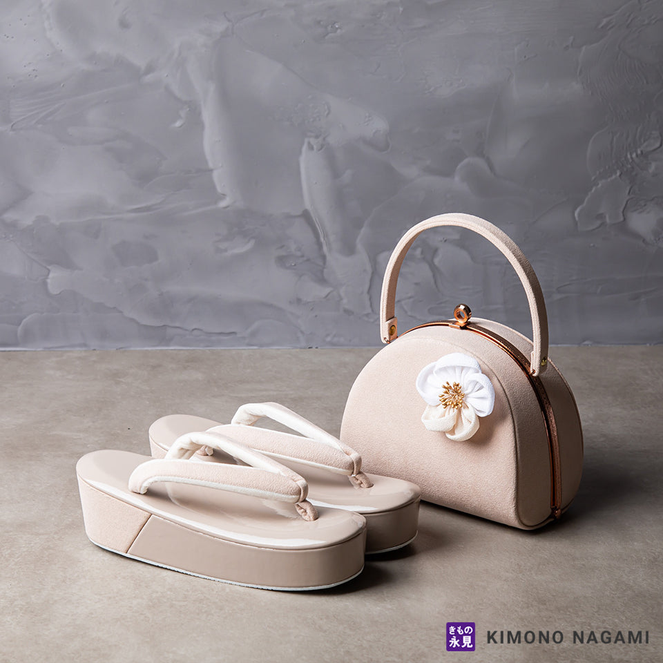 振袖 草履バッグセット｜紗織ブランド 上品なスエード調＆花飾り