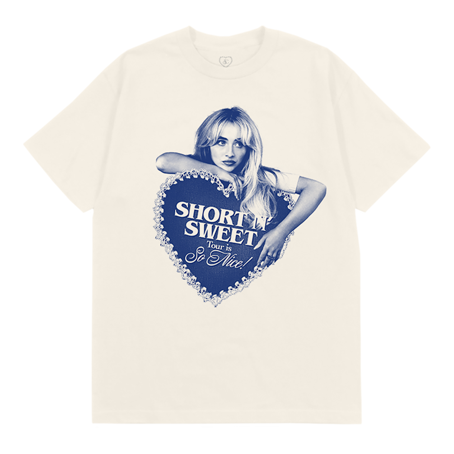 Short n' Sweet Heart Ivory Residency T-Shirt - Sabrina Carpenter