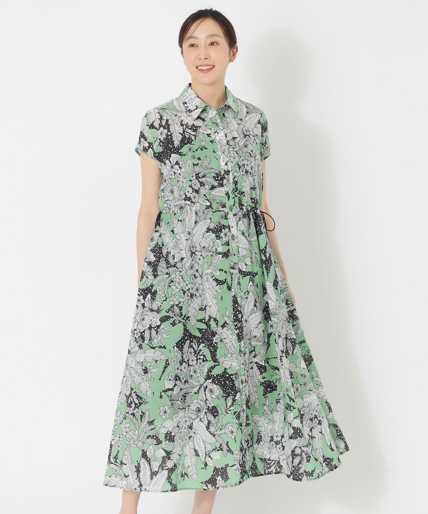 ドットフラワープリントワンピース(ワンピース)｜S.ESSENTIALS(エス