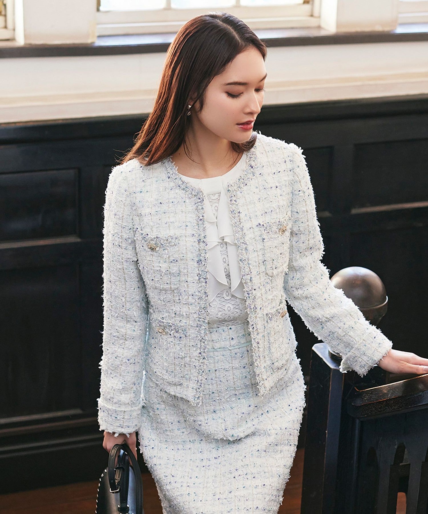 フラッグモールツイード ノーカラージャケット(ジャケット)｜TO BE