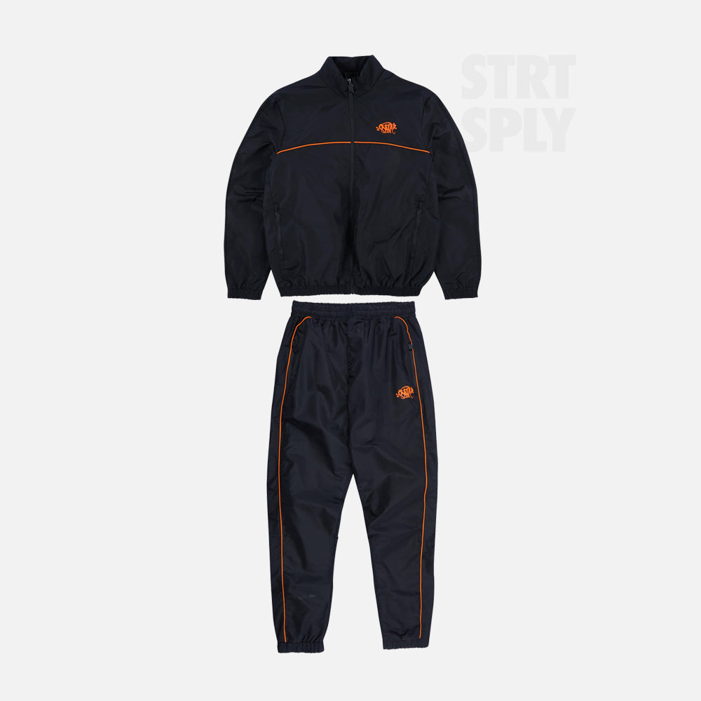 Syna World Logo Shell Tracksuit - Black / Orange