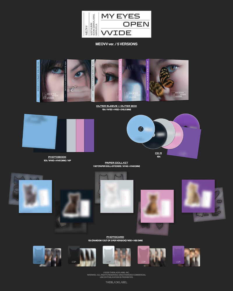 MEOVV - 1st EP ALBUM 'MY EYES OPEN VVIDE' (MEOVV ver.) (5 Versions)