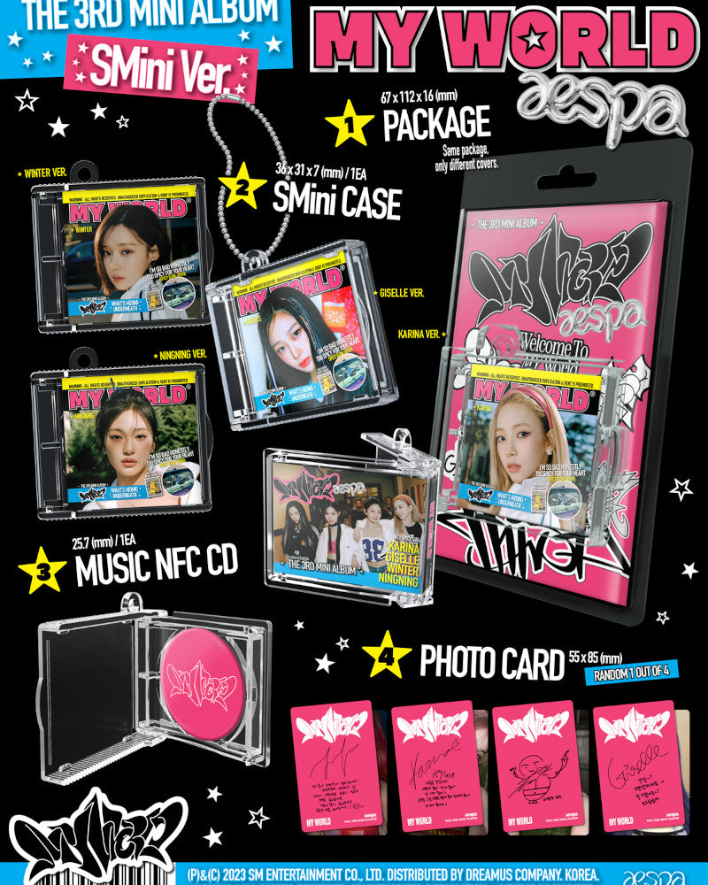 Shop AESPA's MY WORLD (3RD MINI ALBUM) (SMini Ver.) (4 Versions