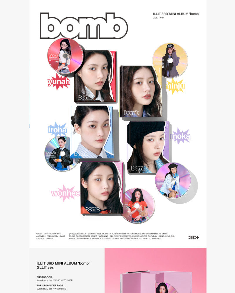 ILLIT - 3rd Mini Album [bomb] (GLLIT ver.) (5 Versions)