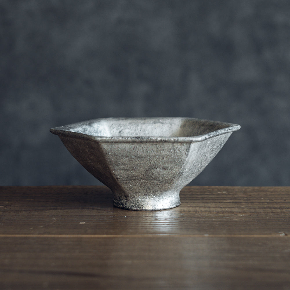 六角鉢 (銀彩)｜フルカワゲンゴ おしゃれ かっこいい 高級感 手作り