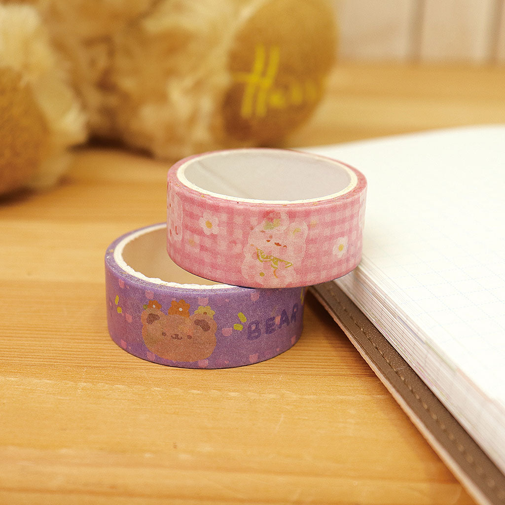 ゆるくてかわいいクマ＆うさぎマスキングテープ／1個売り – SUNHOSEKI