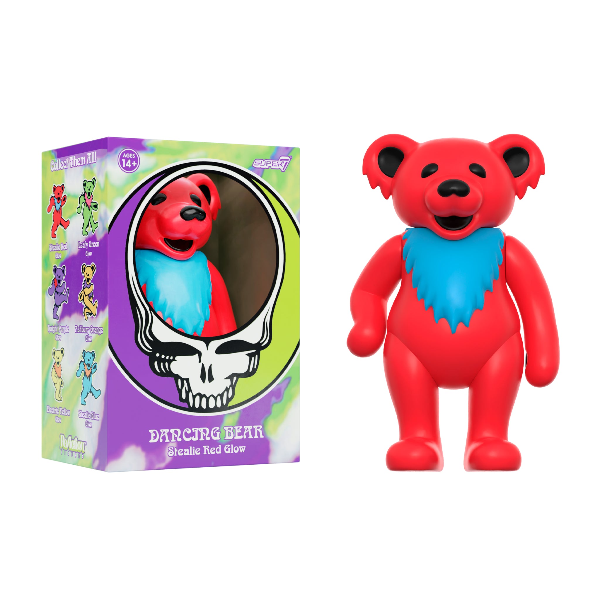Grateful Dead ReAction Figure - Dancing Bear Glow (Stealie Red)