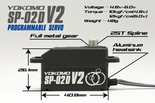 SP-02D V2 RWD Drift Spec Servo Coreless PROGRAMMABLE (Low profile