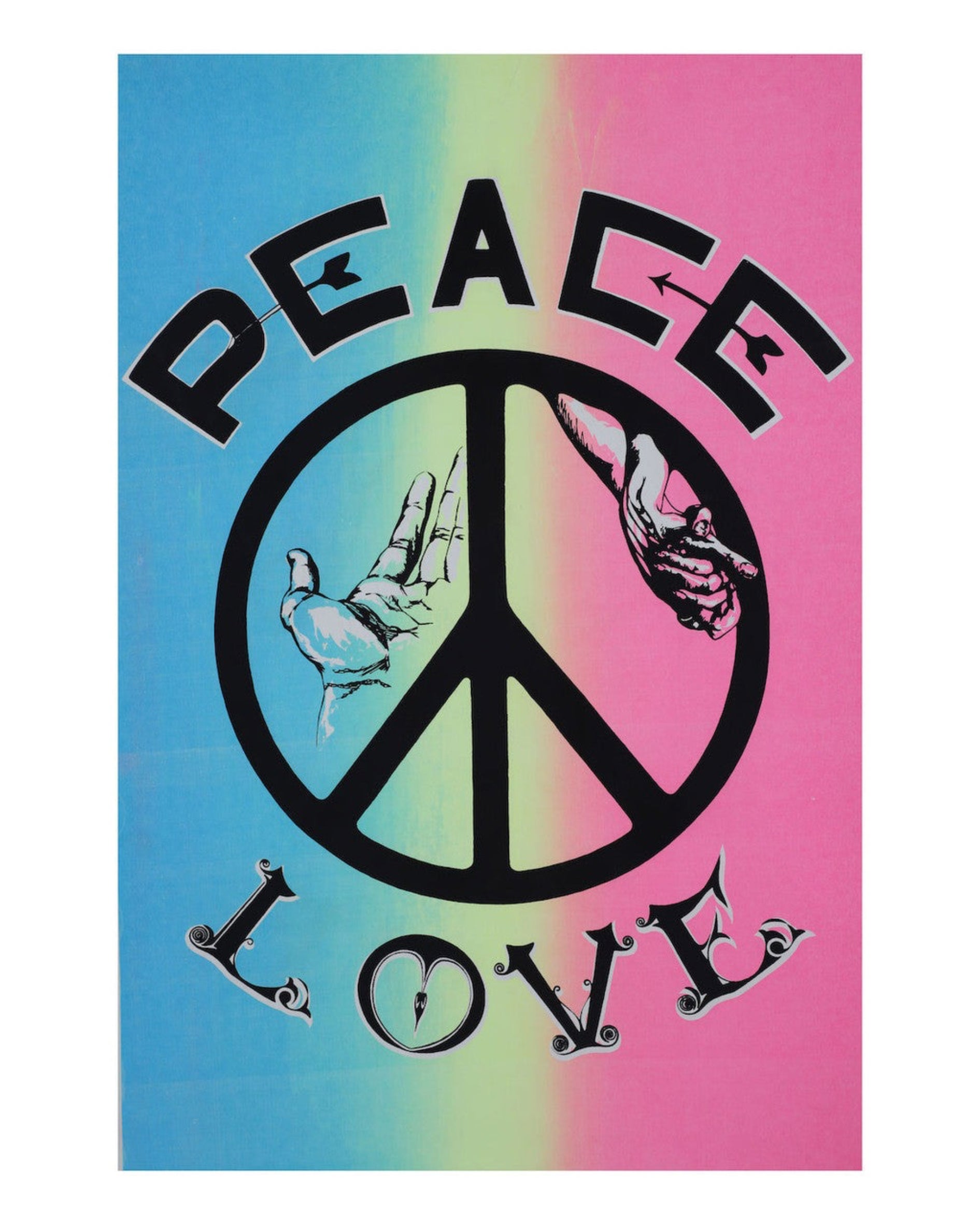 Peace Love Original 1967 Day Glo Poster – Surfing Cowboys