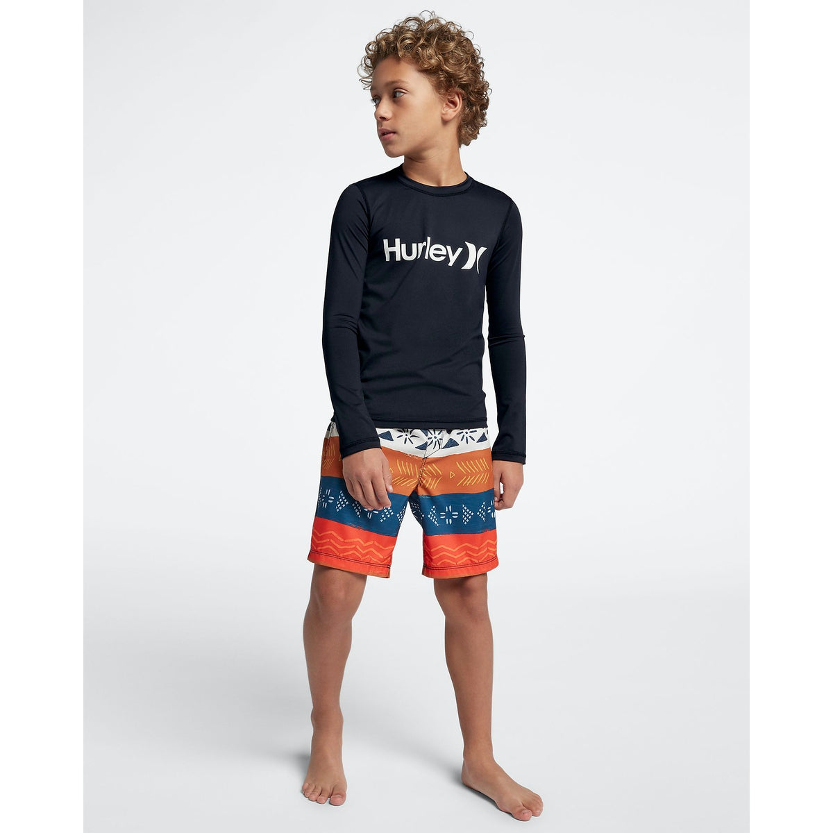 Hurley Youth Rashies: Boys OAO Rash Guard L/S - 010/Black – Surf