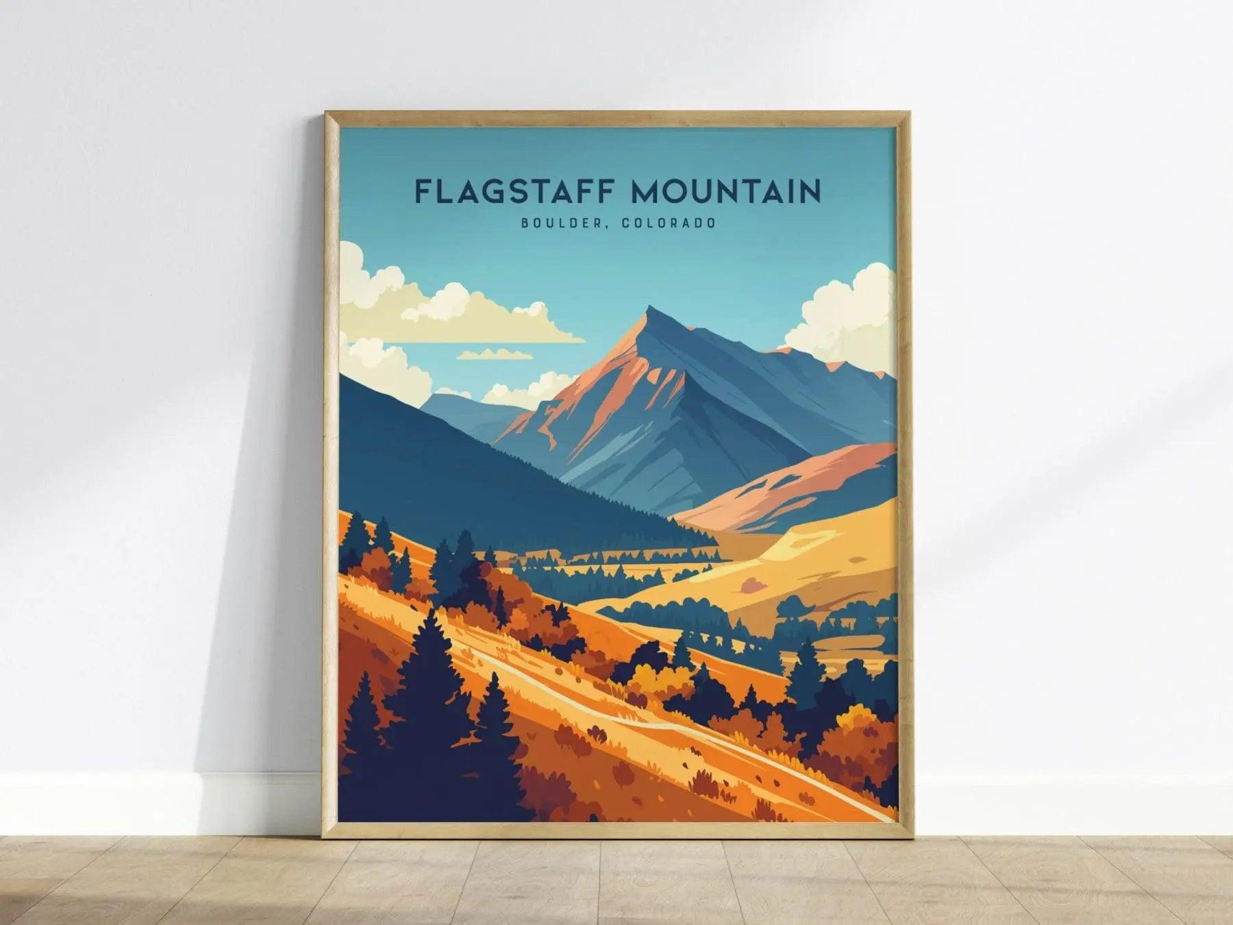 Flagstaff Mountain Poster | Boulder Colorado Wall Art | Framed or