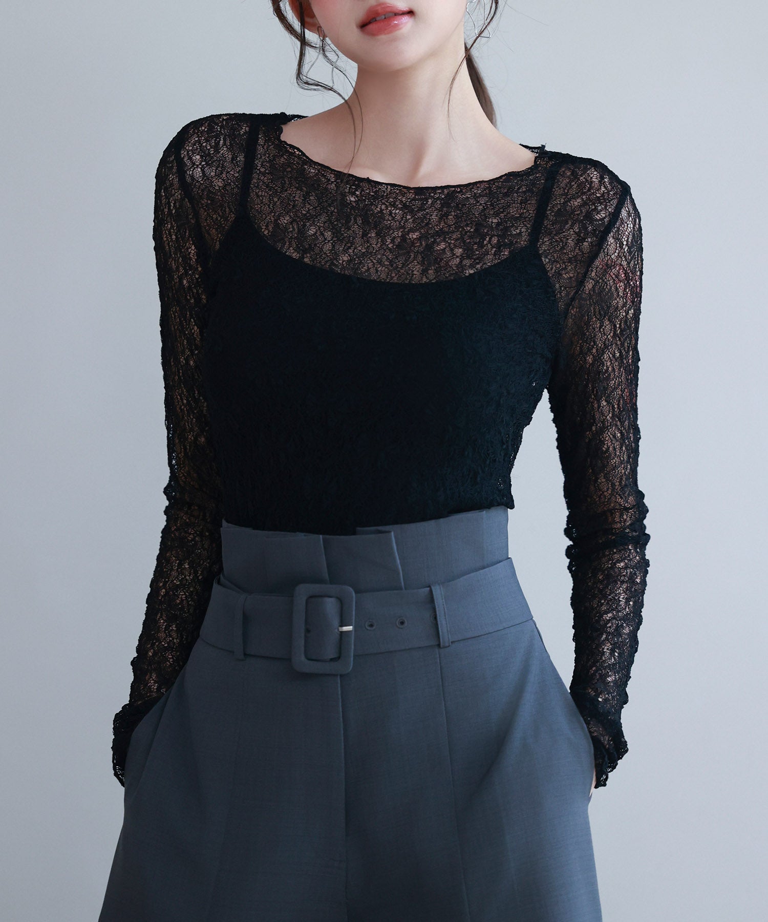 キャミソールとレーストップス2点セットsdp0259 ブラック – [公式