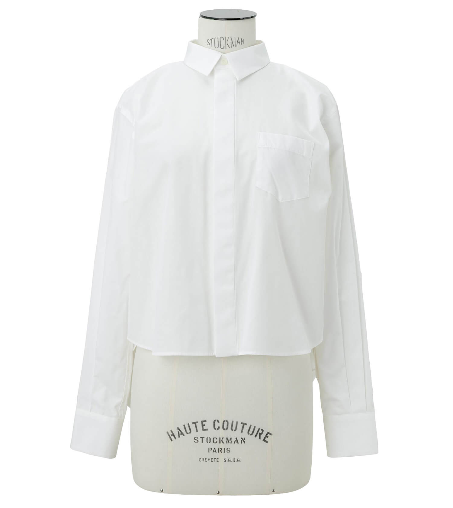 SACAI Poplin Shirt With Side Ruffle Detail | Sam Malouf Authentic