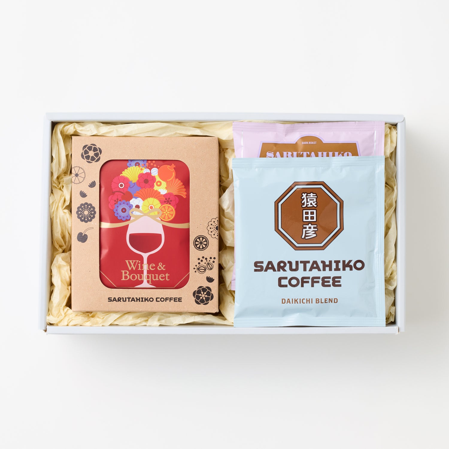 定番ドリップバッグ3種ギフト【ワインとブーケ】 – 猿田彦珈琲