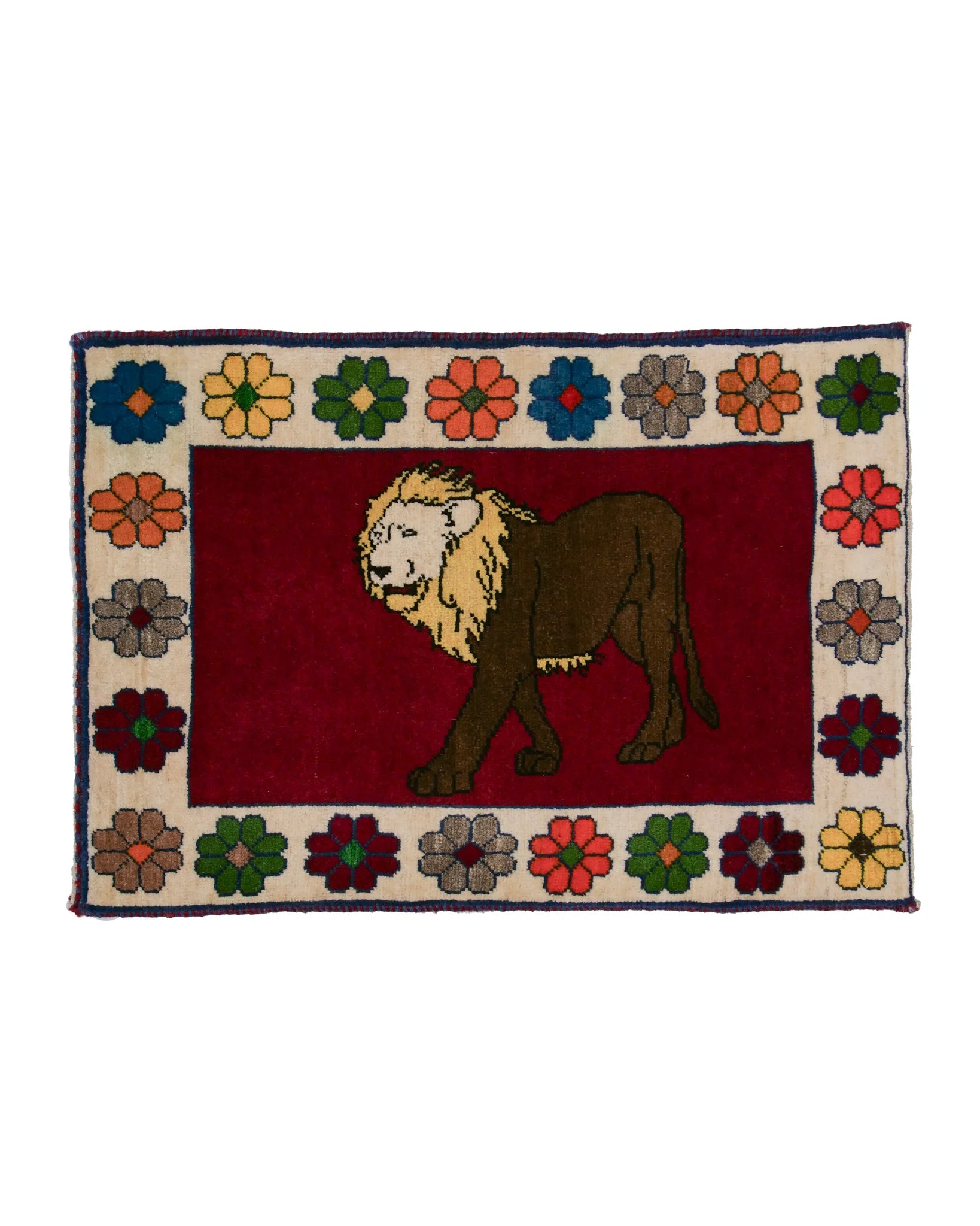 ライオンギャッベ 約63cm x 92cm｜SATHI RUGS