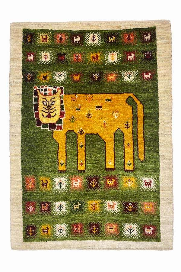 ギャッベ ライオン 約65cm x 91cm｜SATHI RUGS