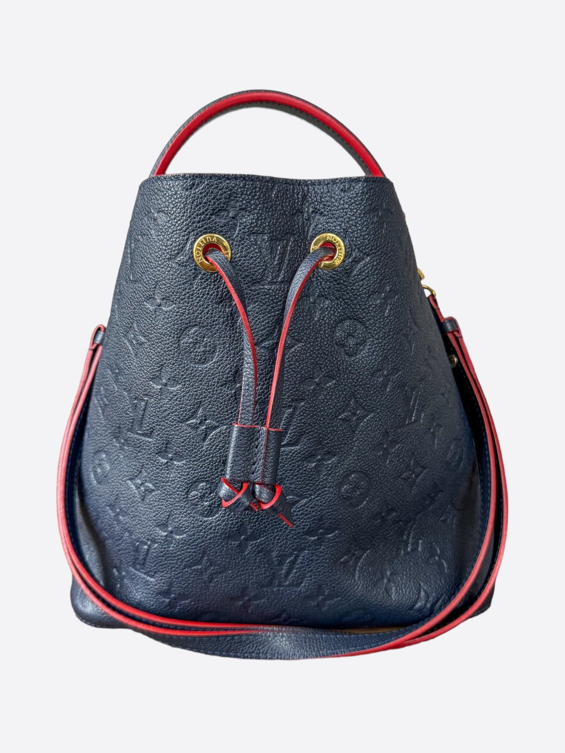 Louis Vuitton Navy & Red Empreinte Monogram Neo Noe Bag – Savonches