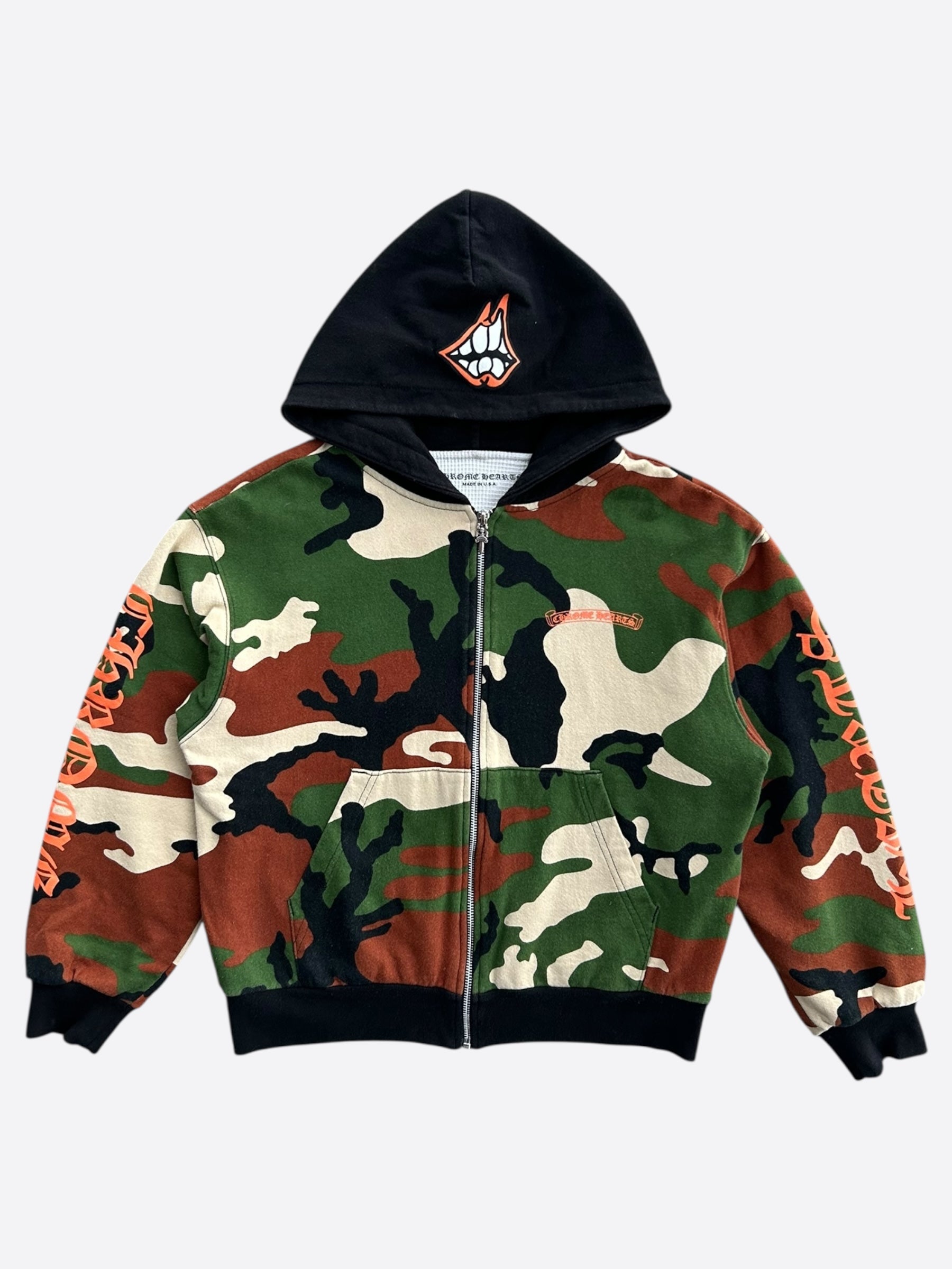 Chrome Hearts Matty Boy Camouflage Caution Zip Up Hoodie – Savonches