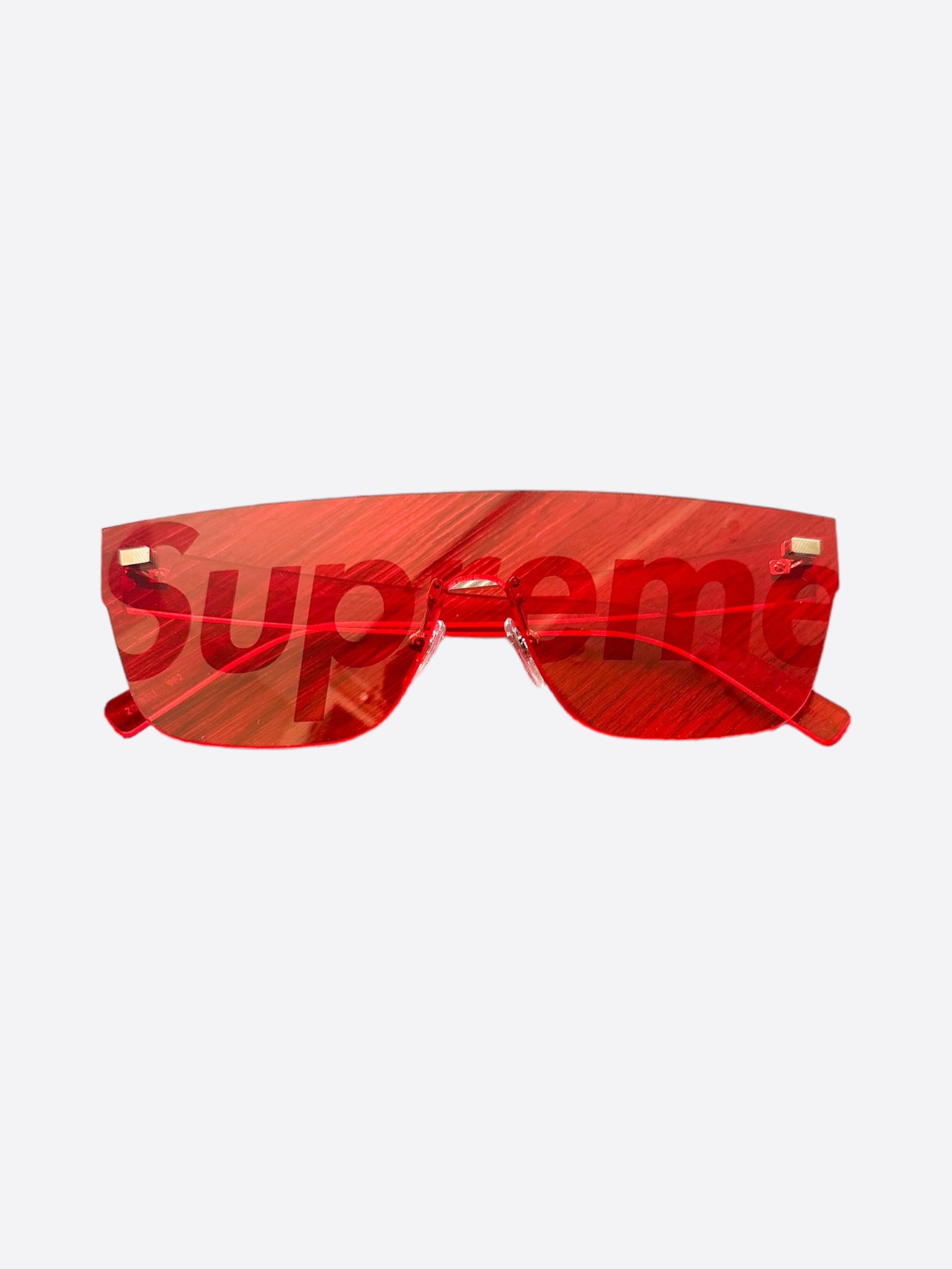 Louis Vuitton Supreme Red Monogram City Mask Sunglasses – Savonches