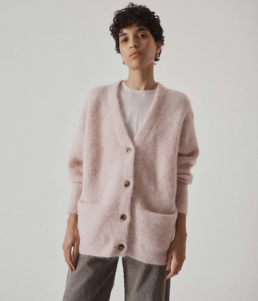 MOHAIR CARDIGAN IN BLUSH – SAYAKA DAVIS NEW YORK