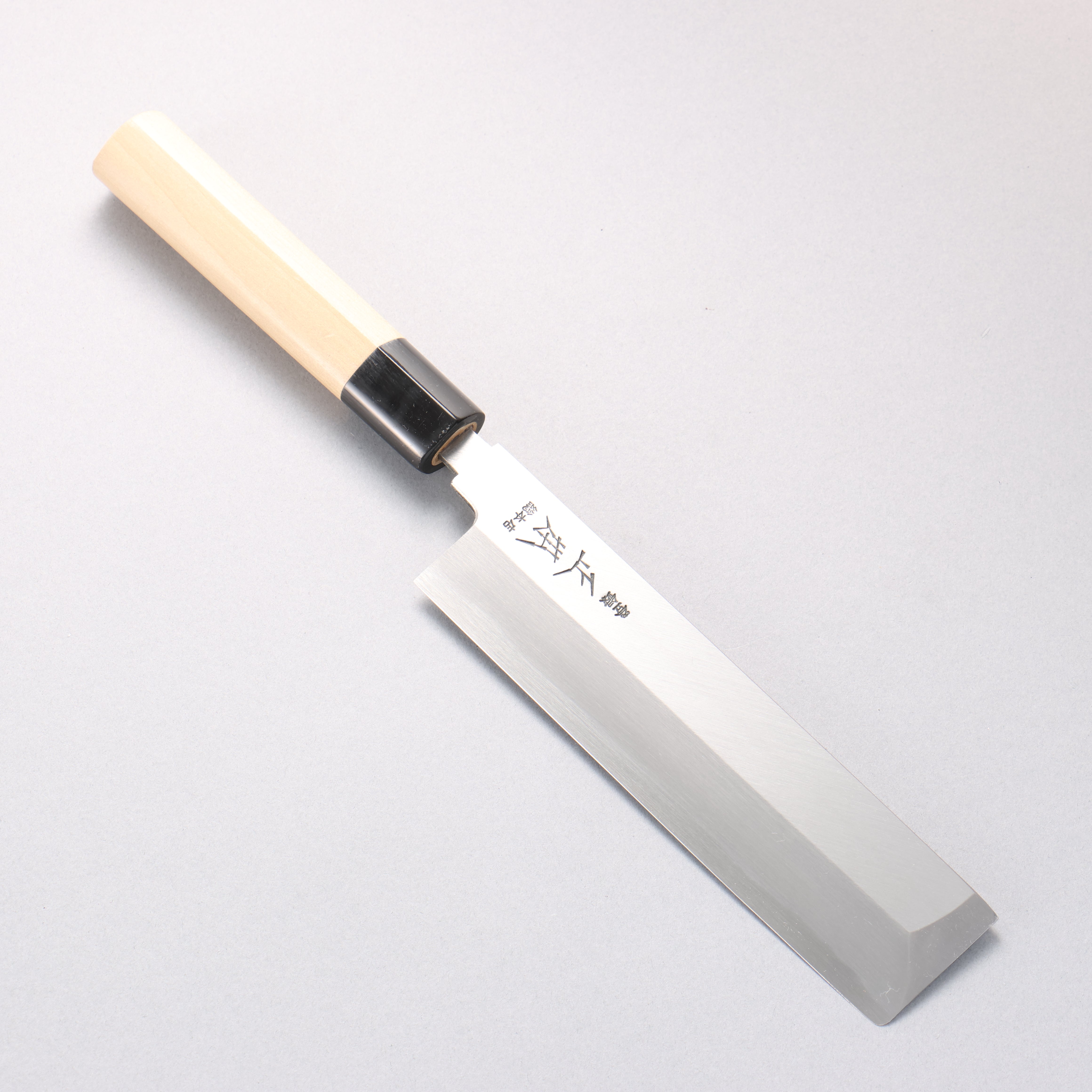 正本総本店 本霞 白ニ鋼 角型薄刃包丁 180mm 朴柄 – 清助刃物 Japan