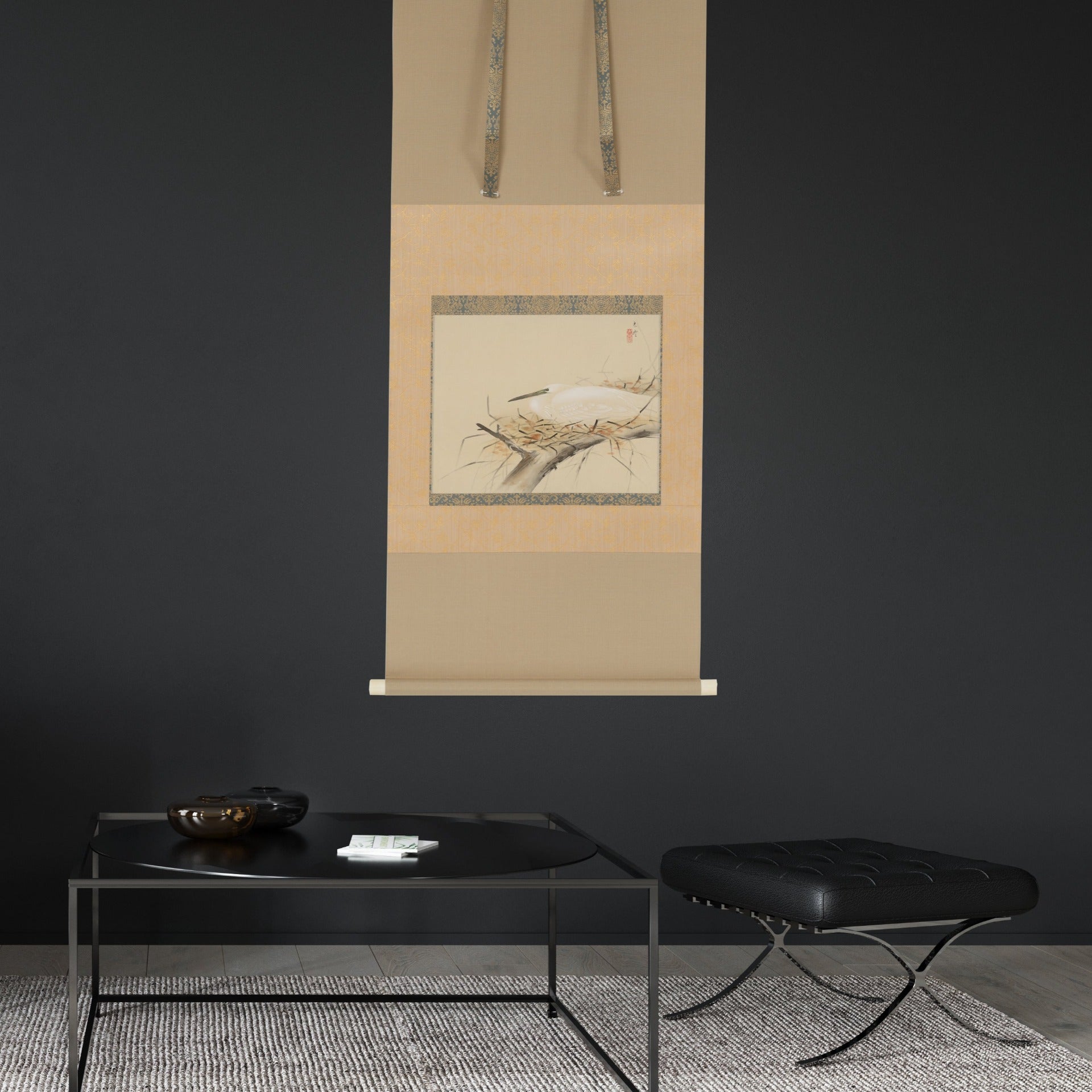掛け軸 絹本 白鷺 – SENSE of 京表具