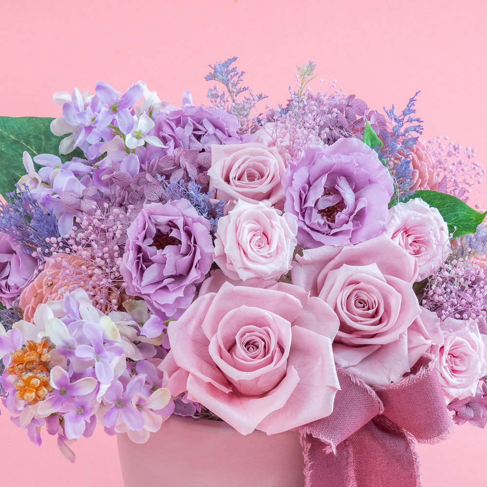 母の日 デザイナーズプリザーブドアレンジメント「ライラック」 | 花