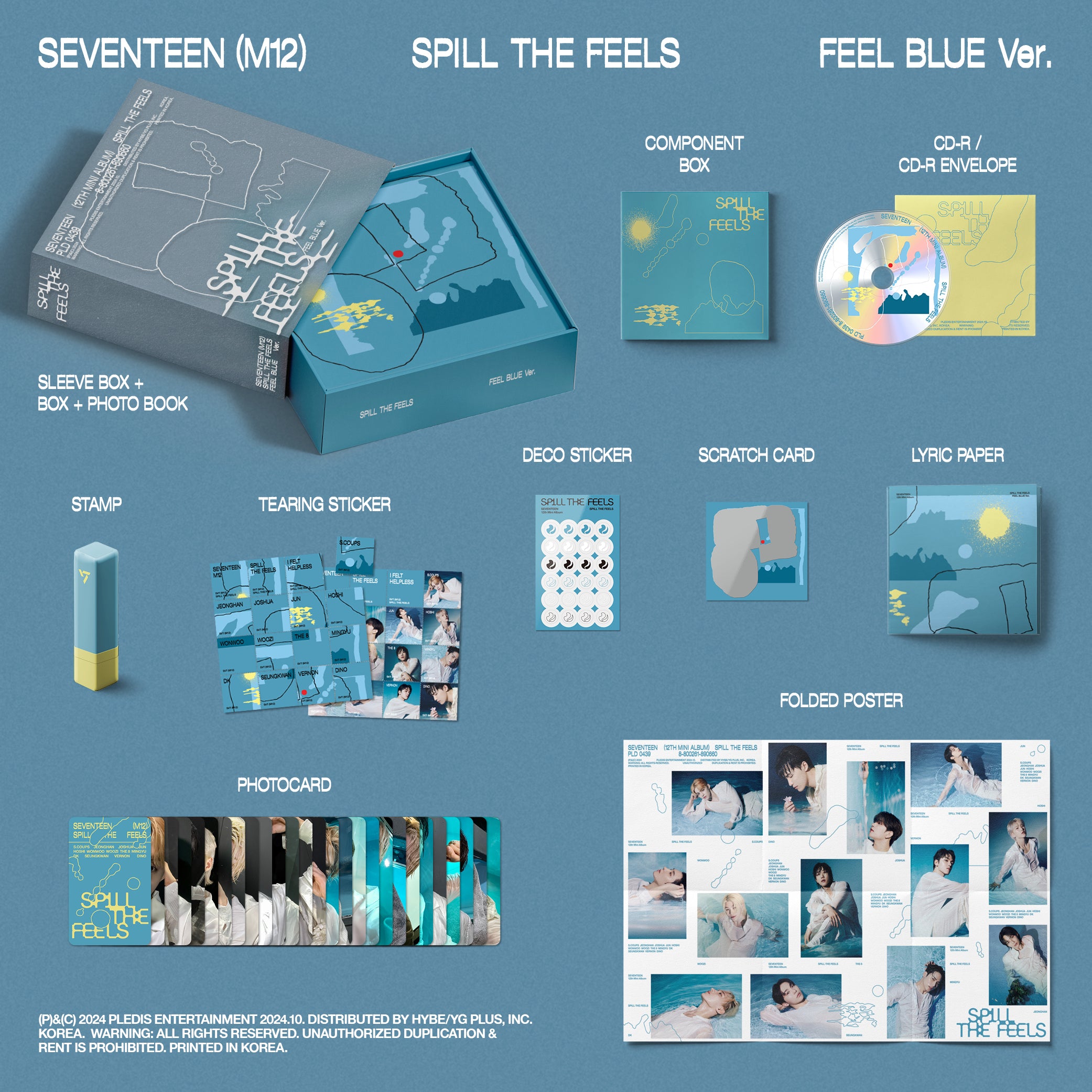 SEVENTEEN 12th Mini Album 'SPILL THE FEELS' FEEL BLUE Ver