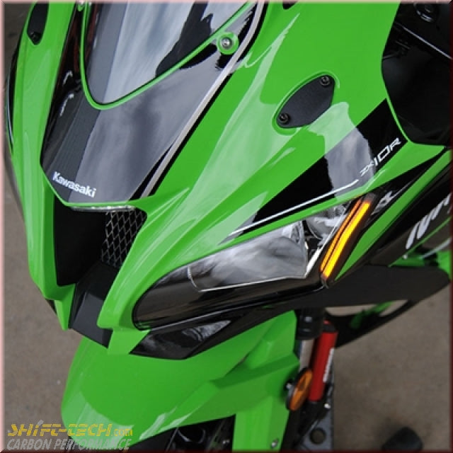 ST1429 NRC ZX10R 16'+ LED FRONT TURN SIGNALS + MIRROR BLOCK OFF