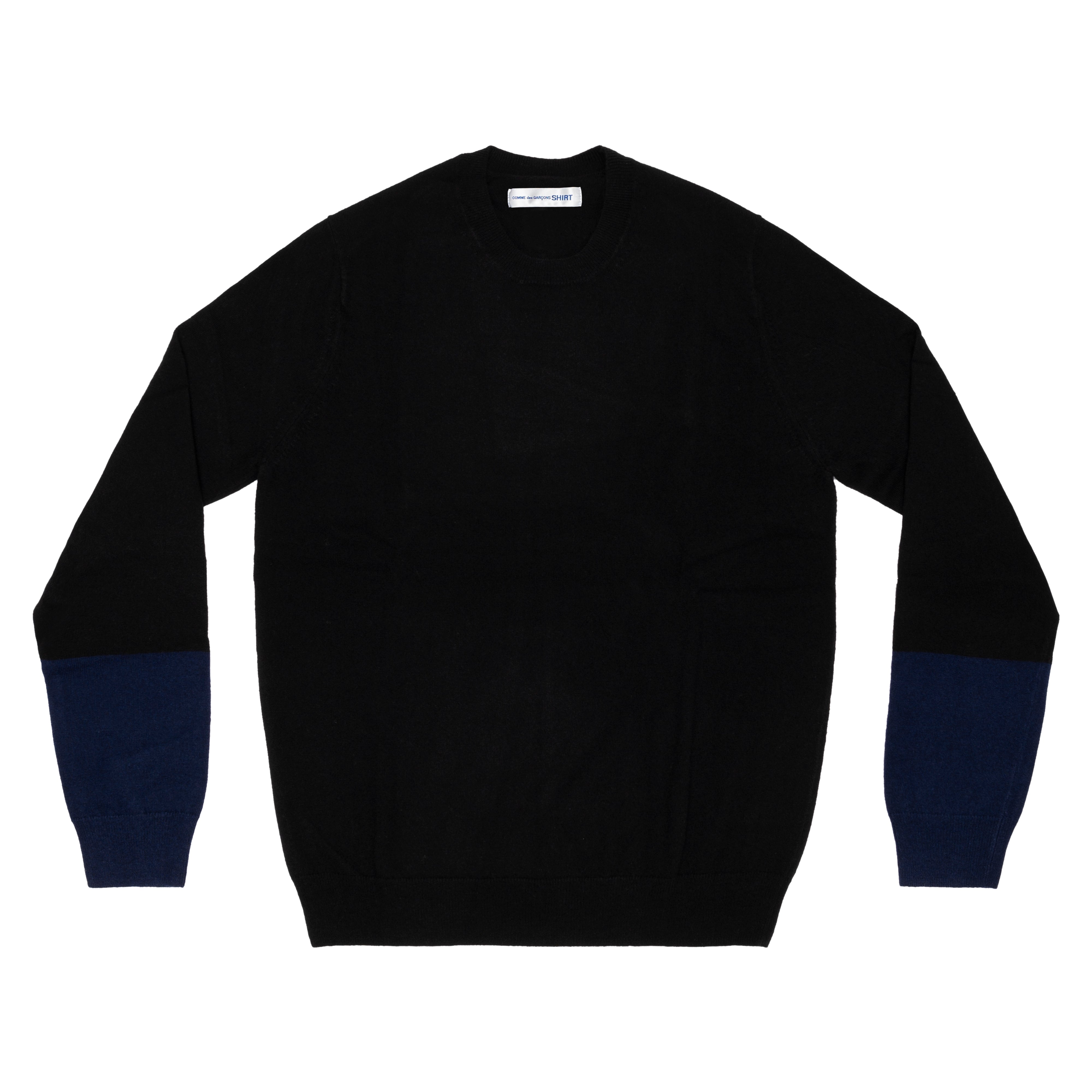 CDG SHIRT FOREVER: Round-Neck Pullover (BLACK/NAVY) | DSMG E-SHOP