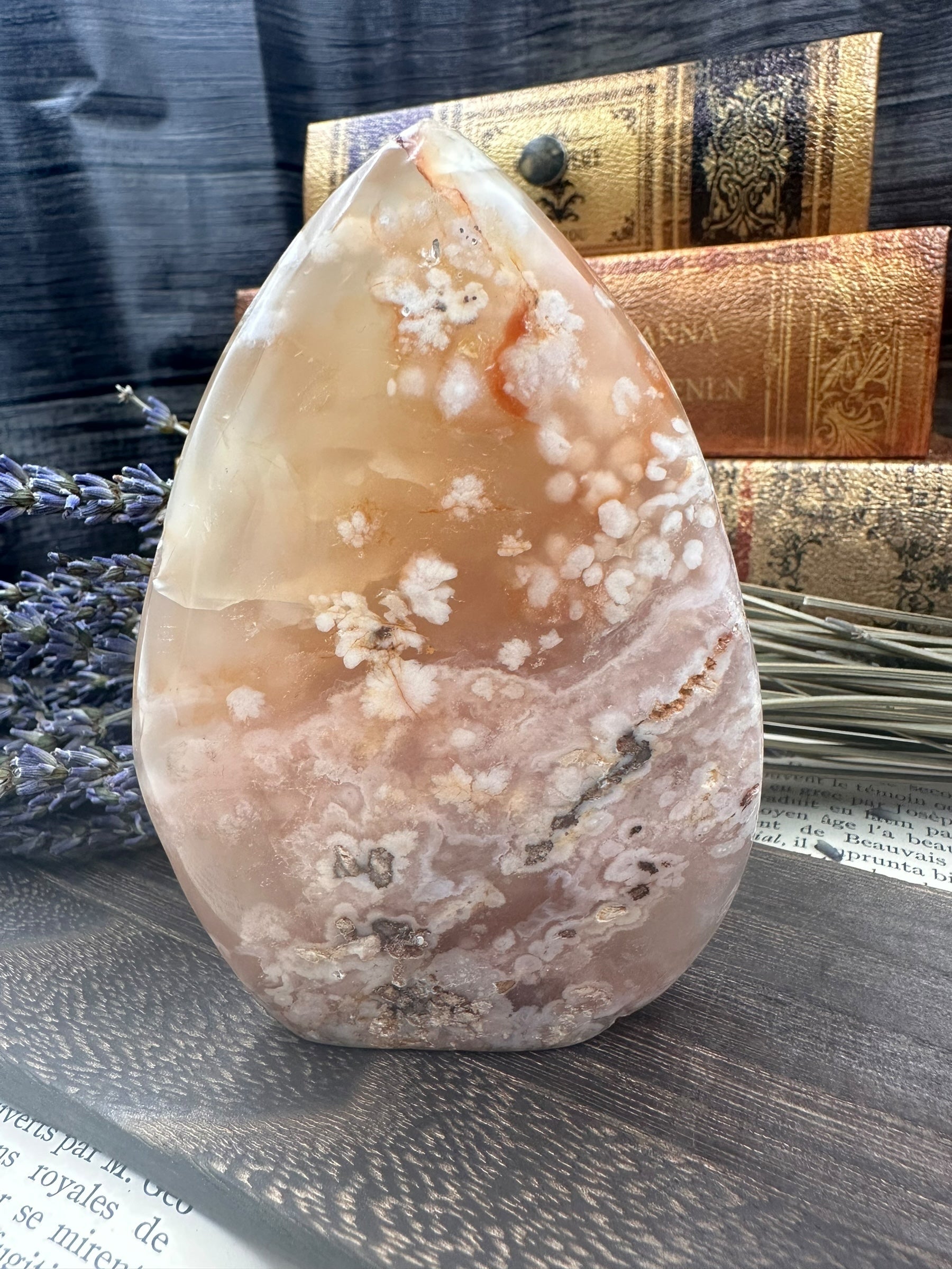 桜瑪瑙タワー ピンク〜グレージュ チェリーブロッサムアゲート